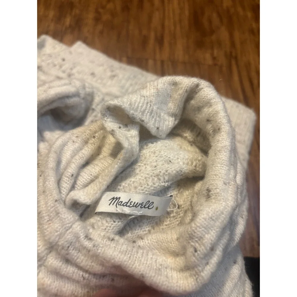 Madewell Textured Turtleneck Sweater‎ Speckled Knit Pullover Cream Womens - Picture 6 of 7